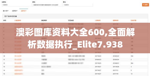 澳彩图库资料大全600,全面解析数据执行_Elite7.938