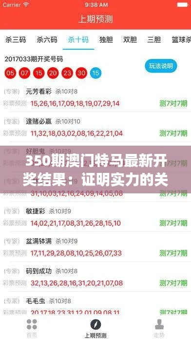 350期澳门特马最新开奖结果：证明实力的关键时刻