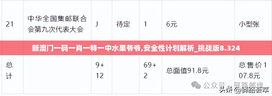 新澳门一码一肖一特一中水果爷爷,安全性计划解析_挑战版8.324