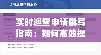 实时巡查申请撰写指南：如何高效提交申请