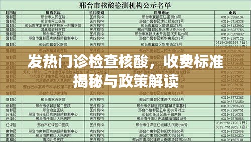发热门诊检查核酸，收费标准揭秘与政策解读