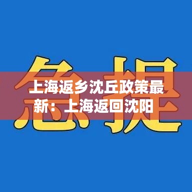 上海返乡沈丘政策最新：上海返回沈阳 