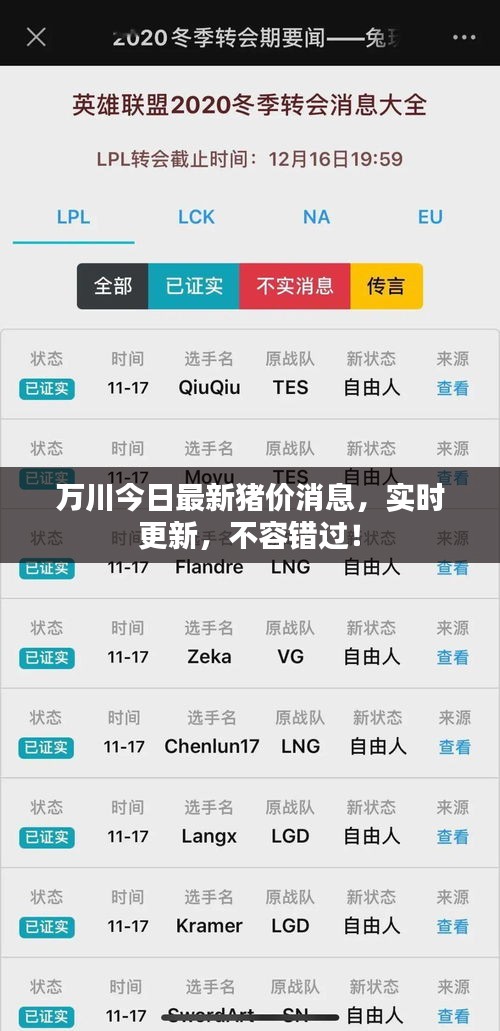 万川今日最新猪价消息，实时更新，不容错过！