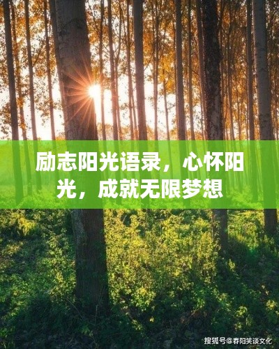 励志阳光语录，心怀阳光，成就无限梦想