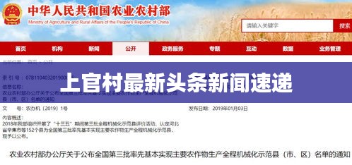 上官村最新头条新闻速递