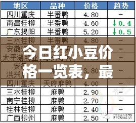 今日红小豆价格一览表，最新行情速览