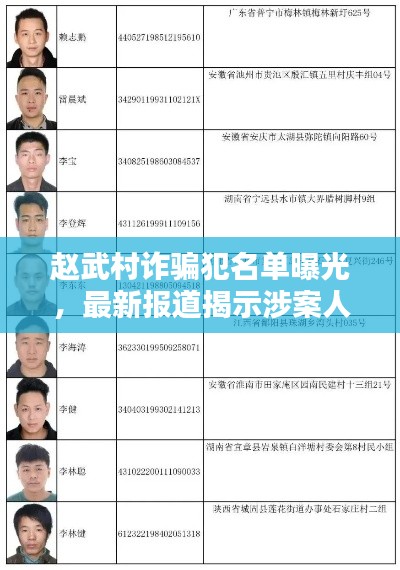 赵武村诈骗犯名单曝光，最新报道揭示涉案人员名单