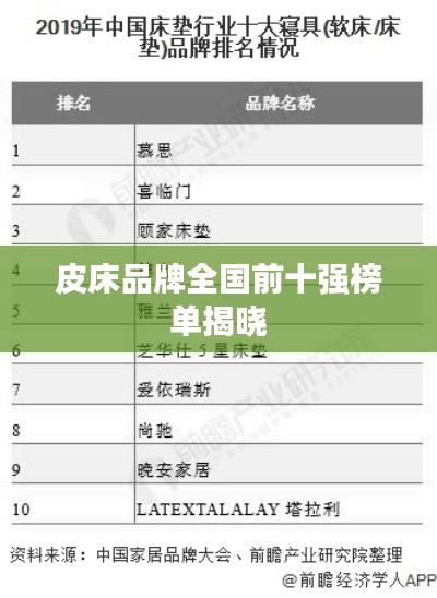 皮床品牌全国前十强榜单揭晓