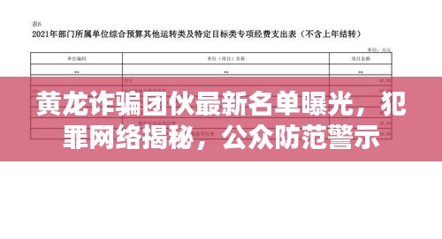 黄龙诈骗团伙最新名单曝光，犯罪网络揭秘，公众防范警示