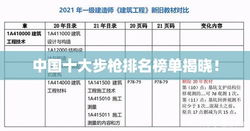 中国十大步枪排名榜单揭晓！