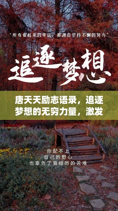 唐天天励志语录，追逐梦想的无穷力量，激发无限潜能！