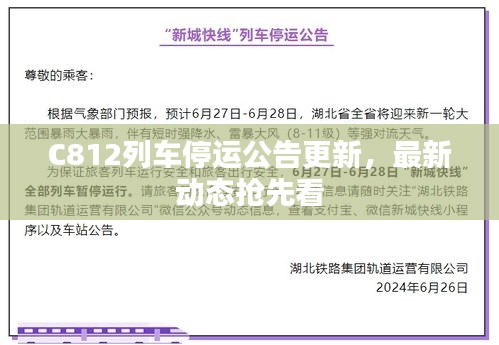C812列车停运公告更新，最新动态抢先看