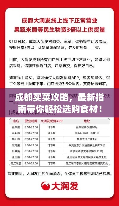 成都买菜攻略，最新指南带你轻松选购食材！