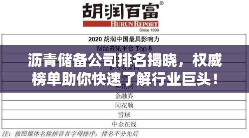 沥青储备公司排名揭晓，权威榜单助你快速了解行业巨头！