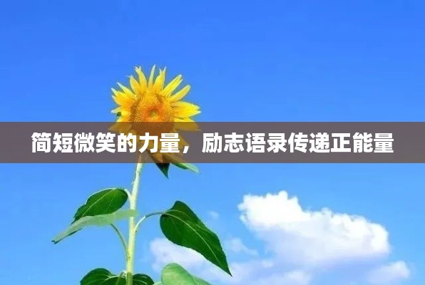 简短微笑的力量，励志语录传递正能量