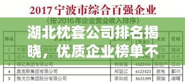 湖北枕套公司排名揭晓，优质企业榜单不容错过！
