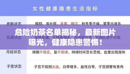 危险奶茶名单揭秘，最新图片曝光，健康隐患警惕！
