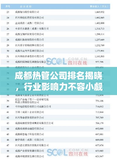 成都热管公司排名揭晓，行业影响力不容小觑