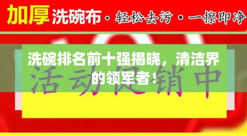 洗碗排名前十强揭晓，清洁界的领军者！