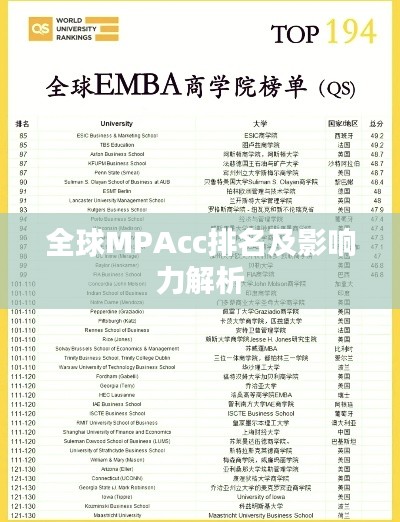 全球MPAcc排名及影响力解析