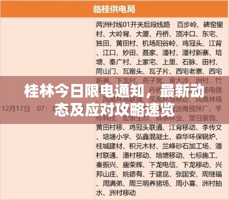 桂林今日限电通知，最新动态及应对攻略速览