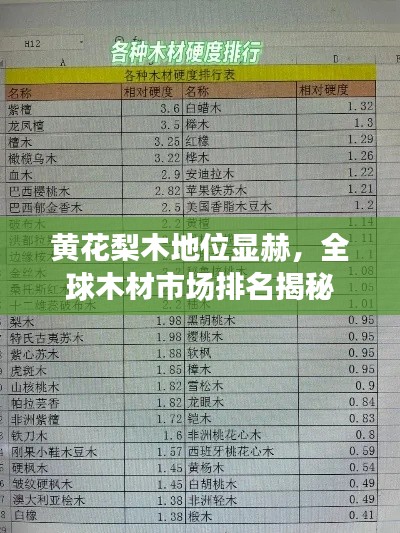 黄花梨木地位显赫，全球木材市场排名揭秘